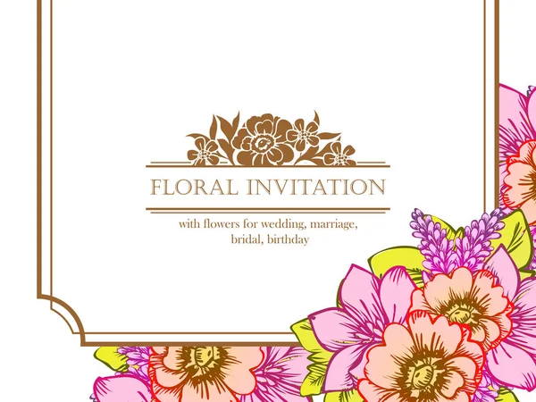 Tarjeta de invitación floral de estilo vintage — Vector de stock