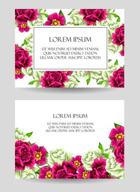 çiçek düğün davetiye kartı