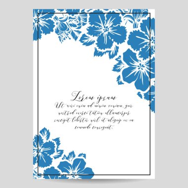 çiçek düğün davetiye kartı