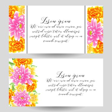 Vintage çiçekli Davetiyeler