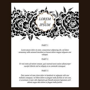 çiçek düğün davetiye kartı