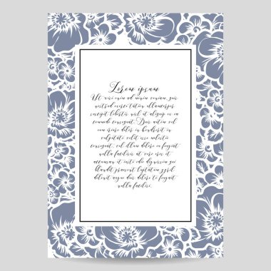 çiçek düğün davetiye kartı