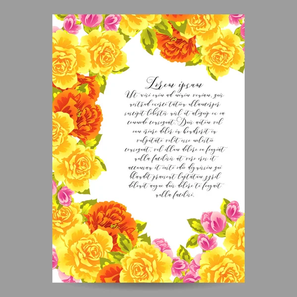 Carte d'invitation de mariage floral vintage — Image vectorielle