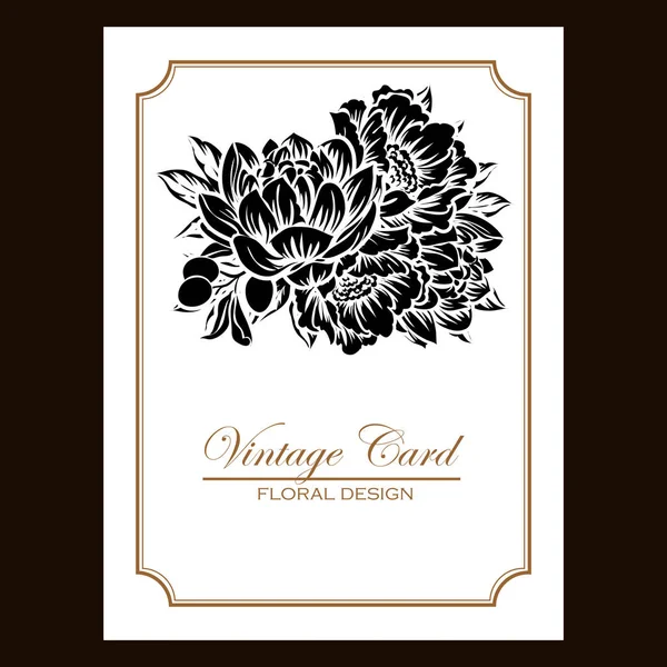 Винтажный цветочный пригласительный билет — стоковый вектор