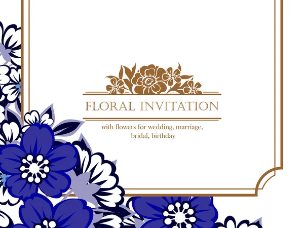 Vintage style floral invitation card — Stock Vector