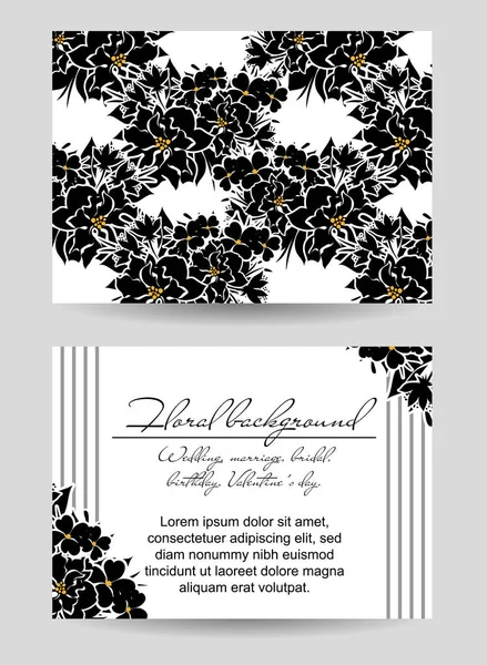 Tarjetas de invitación floral vintage — Vector de stock