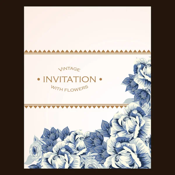 Carte d'invitation florale style vintage — Image vectorielle