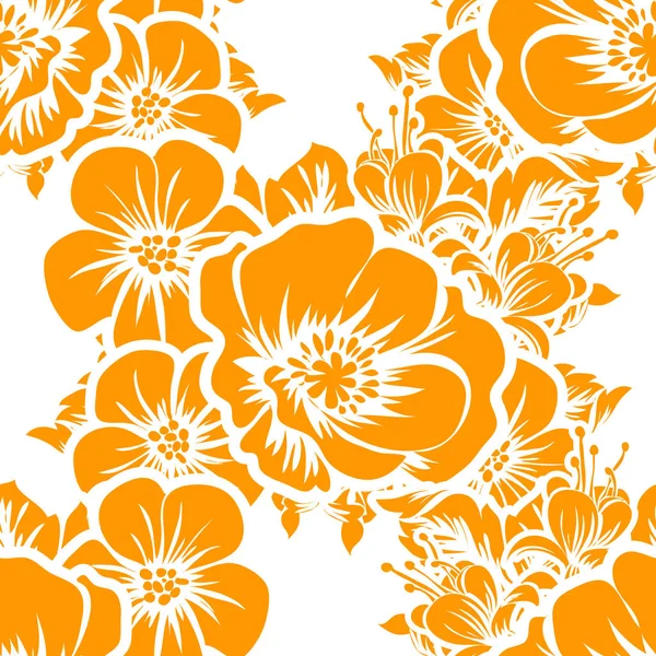 Patrón floral sin costuras — Vector de stock