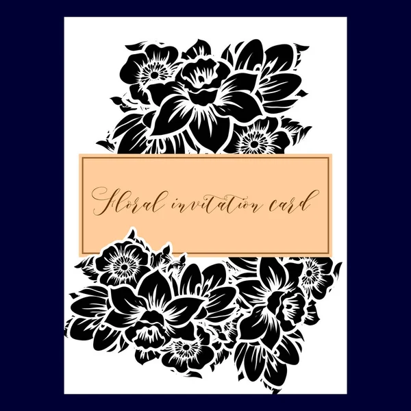 Floral κάρτα πρόσκληση. — Διανυσματικό Αρχείο