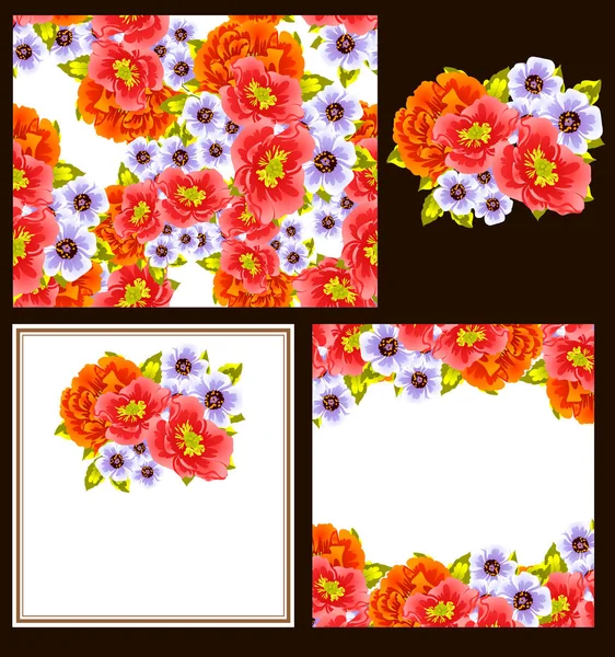 Elegantie frame met bloemen — Stockvector