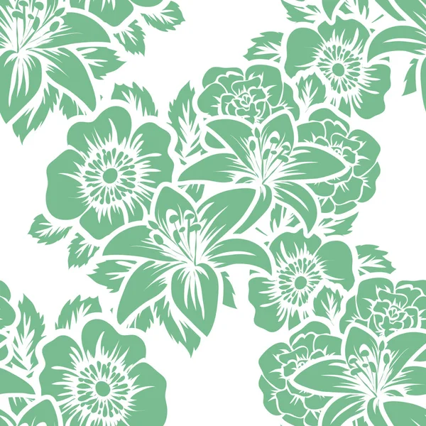 Patrón floral sin costuras — Vector de stock