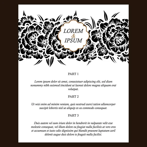 çiçek düğün davetiye kartı