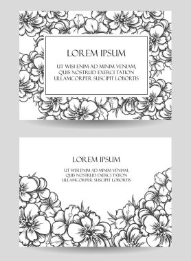 çiçek düğün davetiye kartı