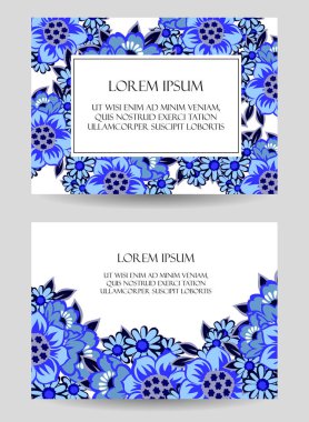 çiçek düğün davetiye kartı