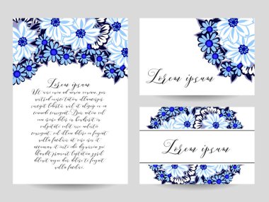 çiçek düğün davetiye kartı