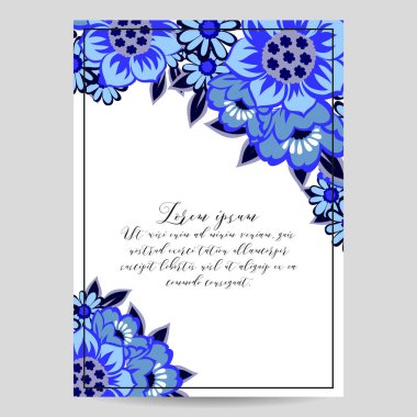 çiçek düğün davetiye kartı