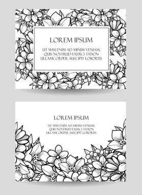 çiçek düğün davetiye kartı