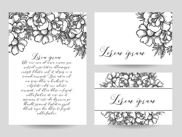 Vintage blomster bryllup invitation kort – Stock-vektor