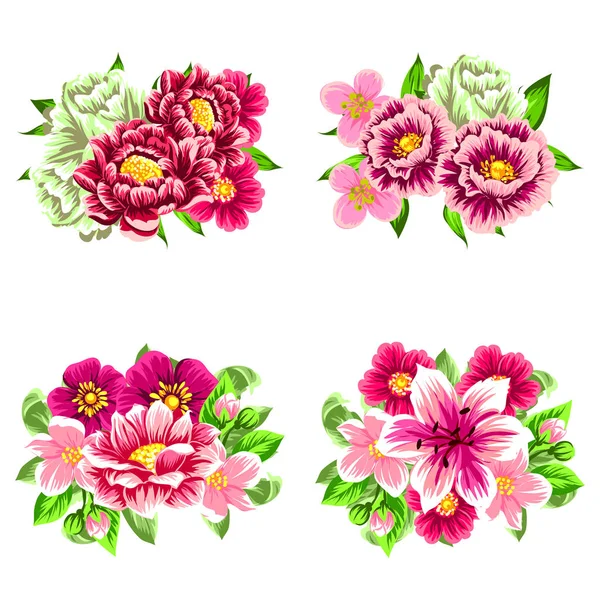 Dizi güzel renkli çiçekler