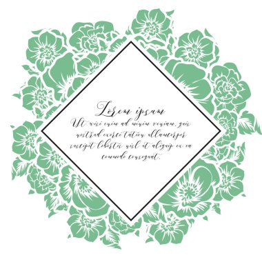 çiçek düğün davetiye kartı
