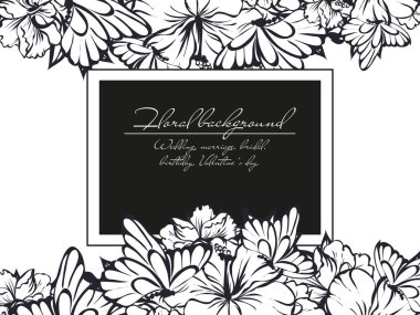 çiçek düğün davetiye kartı