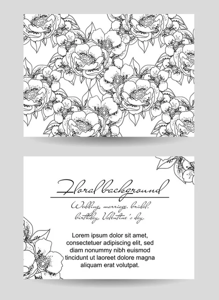 Carte d'invitation de mariage floral vintage — Image vectorielle