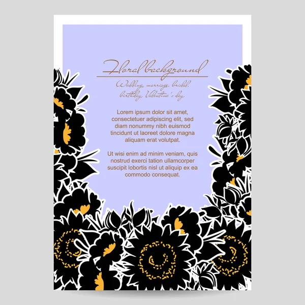 Carte d'invitation de mariage floral vintage — Image vectorielle