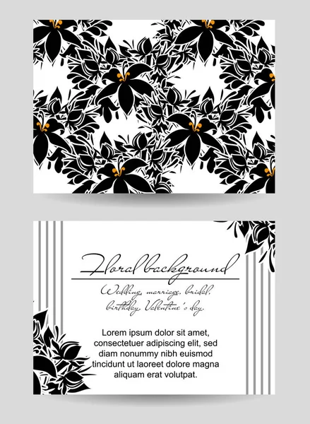 Tarjeta de invitación de boda floral vintage — Vector de stock