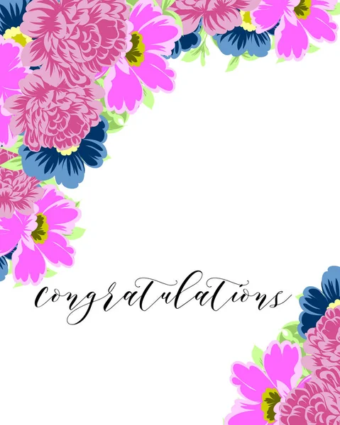 Tarjeta de felicitaciones florales — Vector de stock