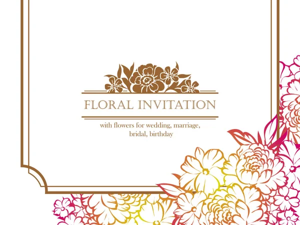 Vintage floral invitation card — Stock Vector