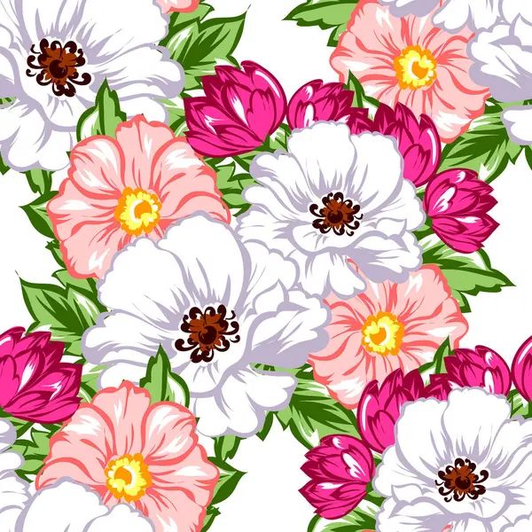 Naadloos bloemenpatroon — Stockvector