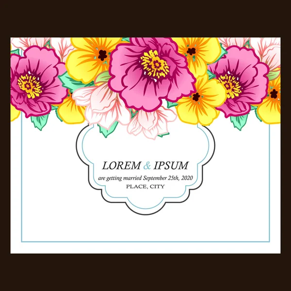 Carte d'invitation florale tendre — Image vectorielle