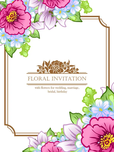 Ausschreibung floraler Einladungskarte — Stockvektor