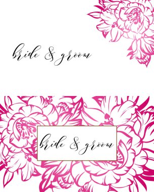 Çiçekli düğün davetiyesi.