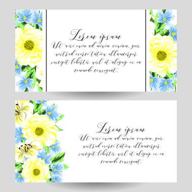 Çiçekli davetiye seti