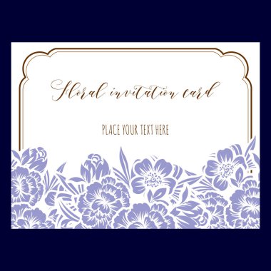 Vintage çiçek davetiye