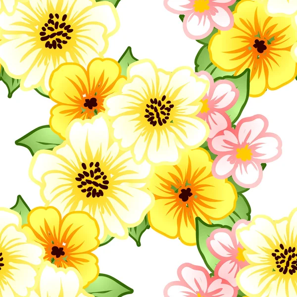 Seamless flowers pattern — Stock Vector