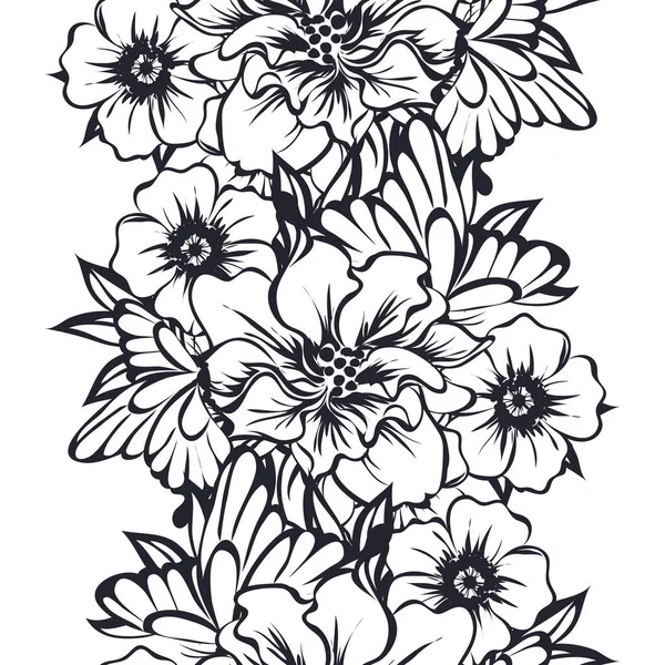 シームレスな花柄 — ストックベクタ