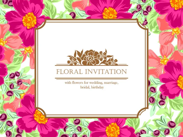 Tender floral invitation card — Stock Vector