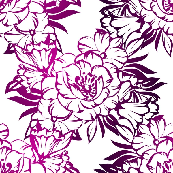 Patrón floral sin costuras — Vector de stock