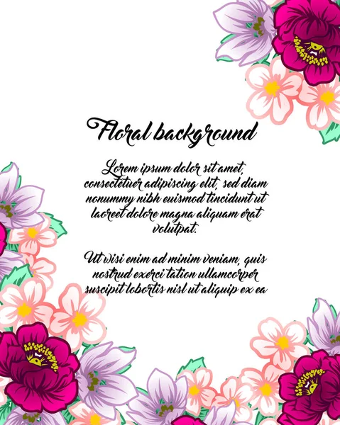Cartão de convite floral concurso — Vetor de Stock
