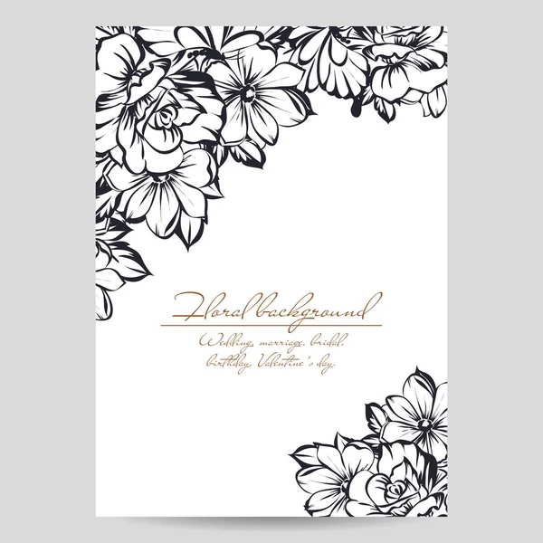 Tarjeta de invitación floral Vintage — Vector de stock