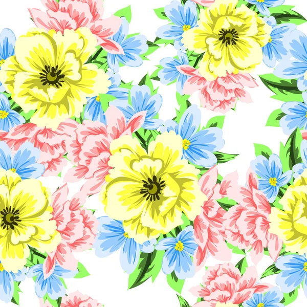 Seamless flowers pattern — Stock Vector