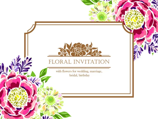 Tender floral invitation card — Stock Vector