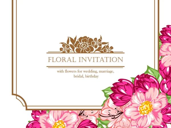Cartão de convite floral concurso —  Vetores de Stock