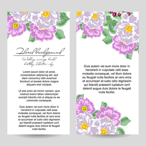 Conjunto de tarjetas de invitación floral — Archivo Imágenes Vectoriales