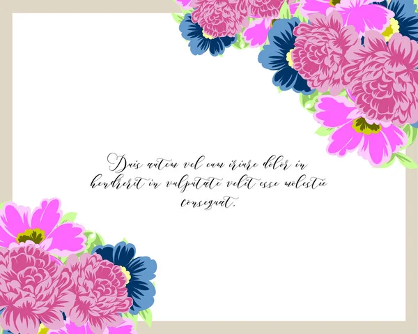 Carte d'invitation florale tendre — Image vectorielle