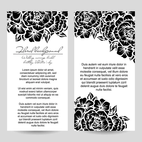 CARTE D'INVITATION FLORALE VINTAGE — Image vectorielle