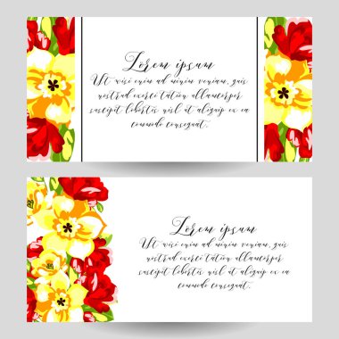 Çiçekli davetiye seti