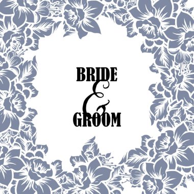 çiçek düğün davetiye kartı